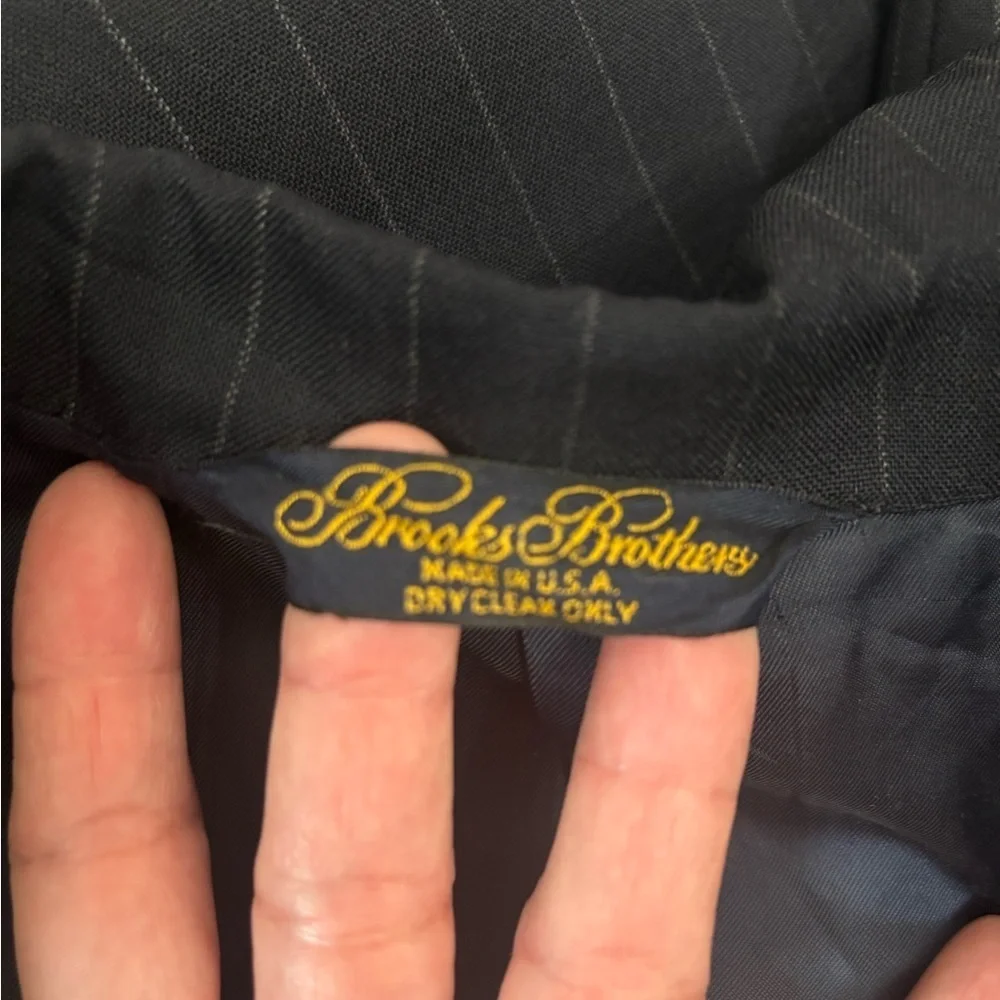 Brooks Brothers Wool Navy Blue gray Pinstripe Blazer Sportcoat Suit Jacket 45R